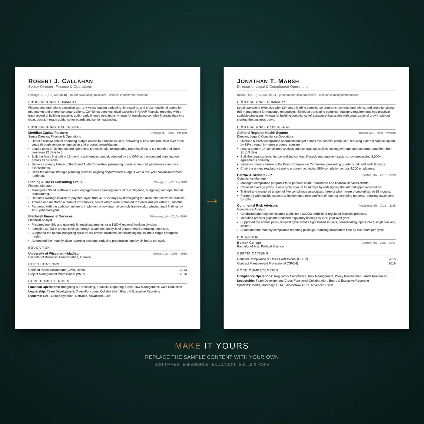 Classic résumé template — easy to make your own