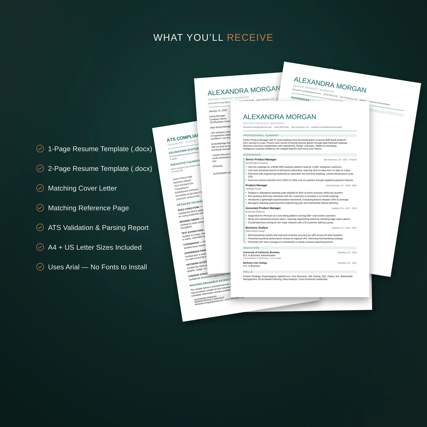 Creative résumé template — what's in the bundle