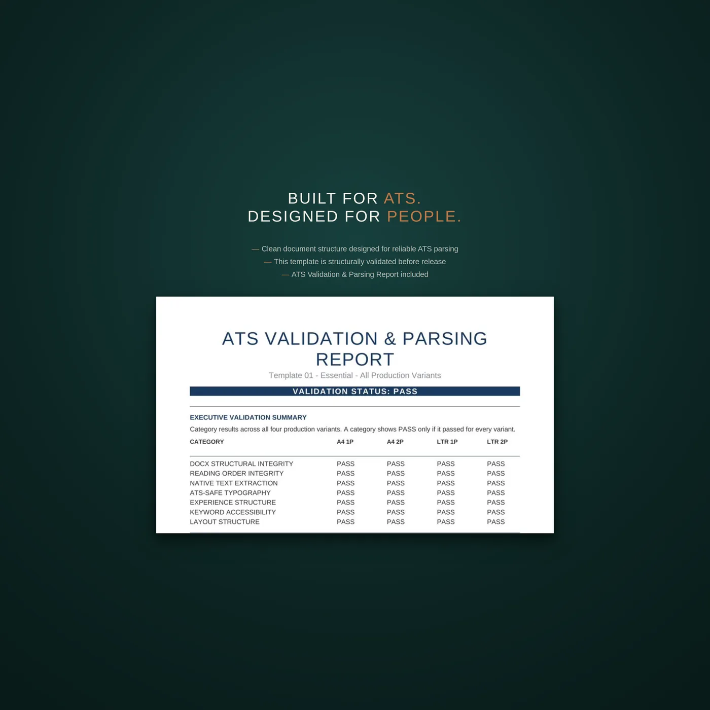 Essential résumé template — built for the ats