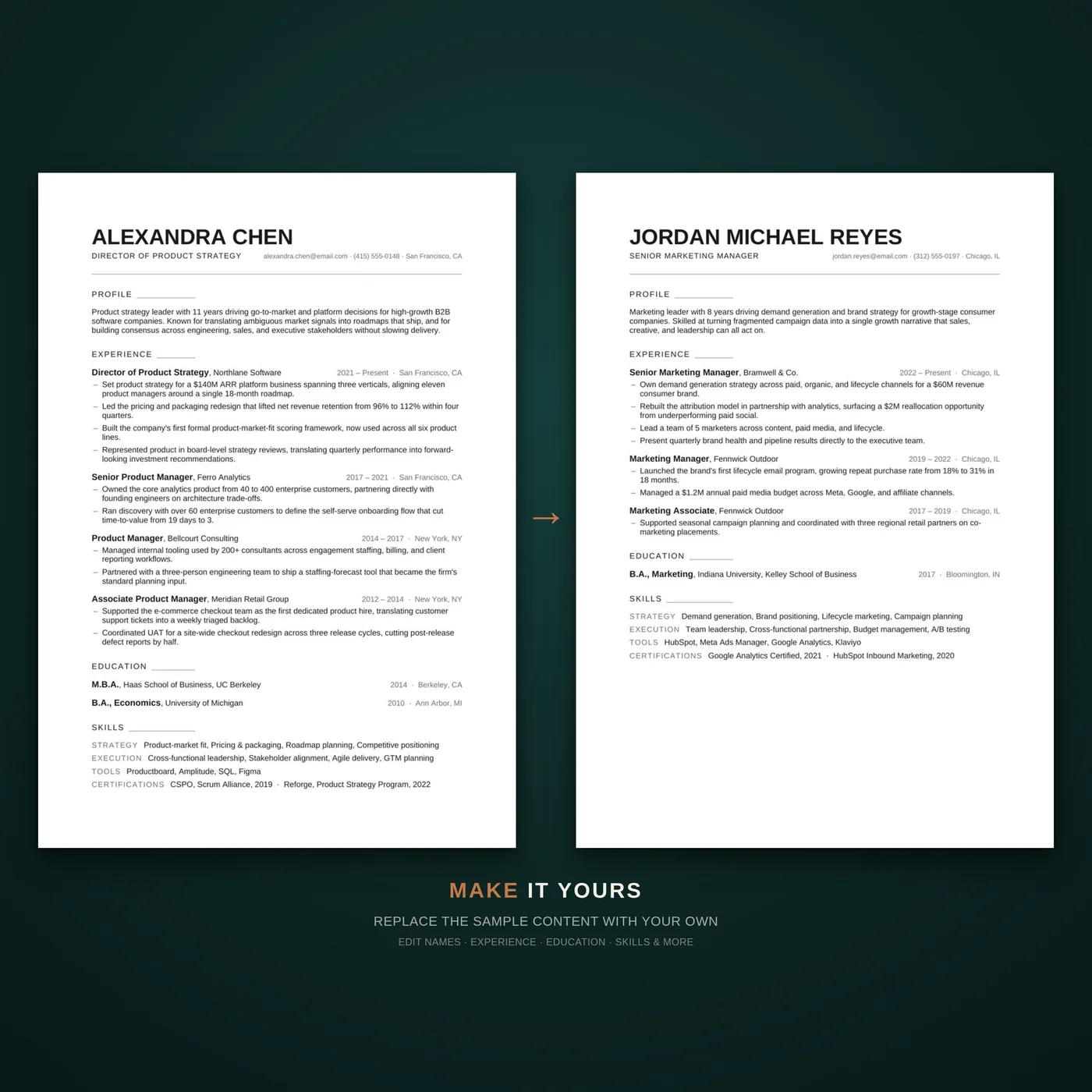 Minimal résumé template — easy to make your own