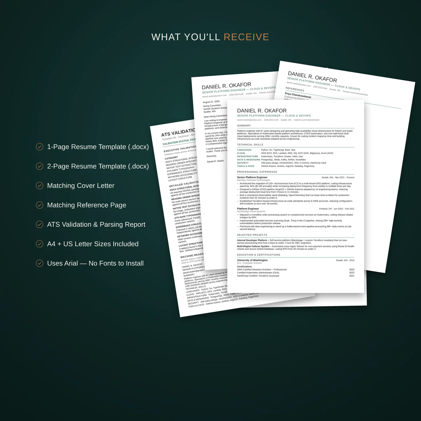 Technical résumé template — what's in the bundle